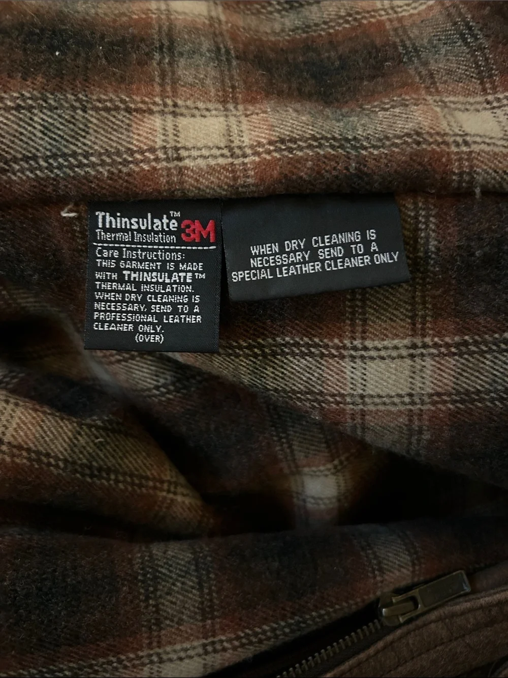 Vintage Adventure Bound Wilson’s Leather Brown Field Jacket with Plaid Lining